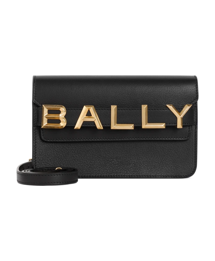 

Сумка на плечо из зернистой телячьей кожи Bally, черный