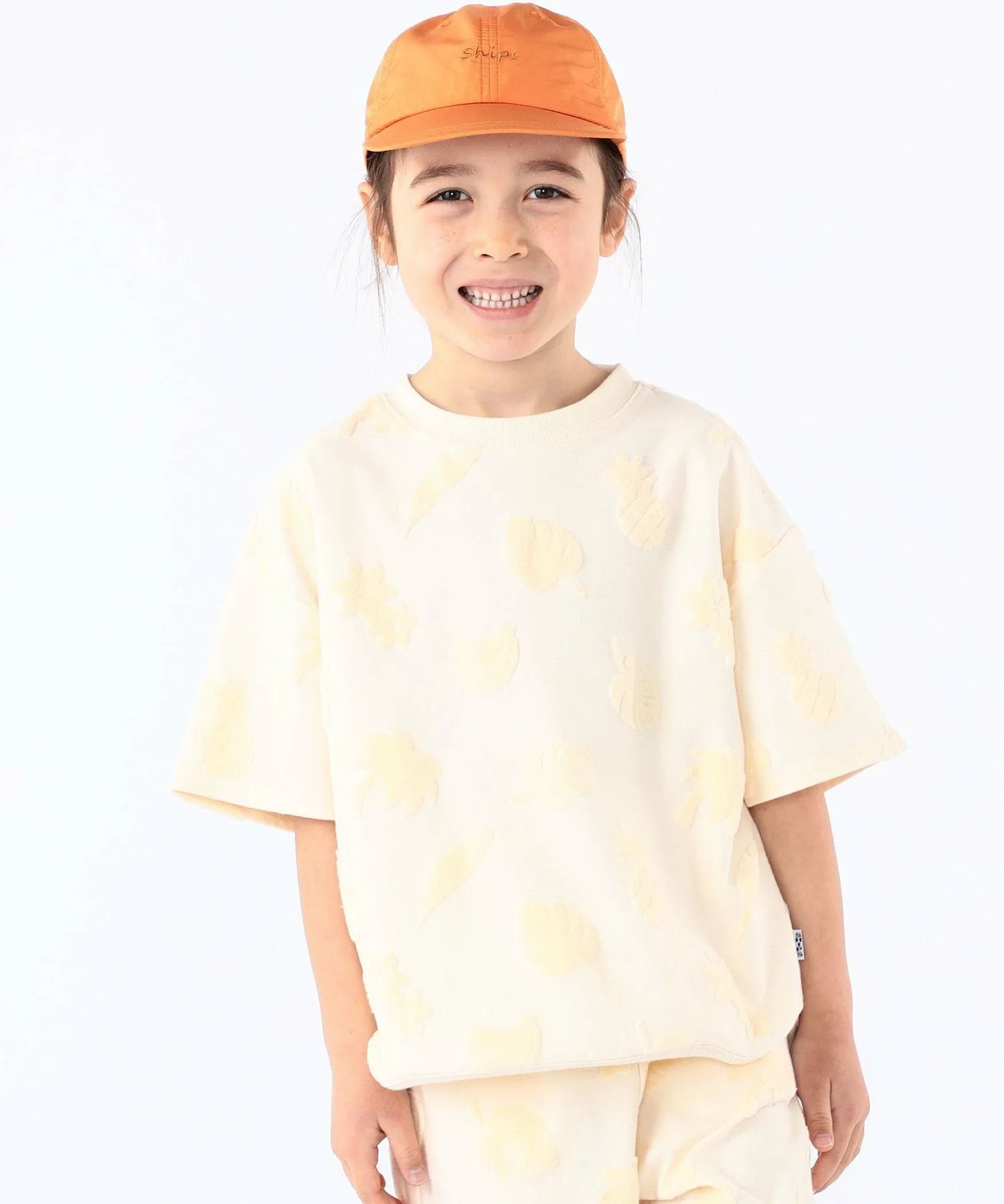 Детская футболка SHIPS KIDS: 100~130 см / Жаккардовая футболка с ворсом, Off white — фото 2