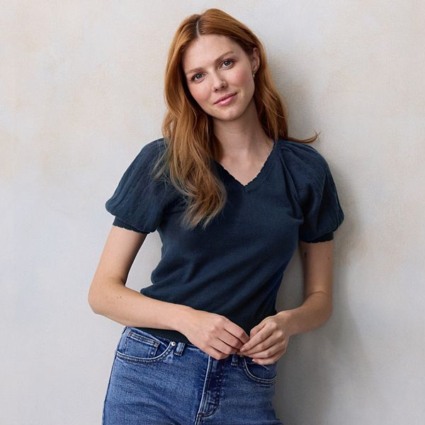 

Женский вязаный свитер с V-образным вырезом Lc Lauren Conrad, Midnight Madness