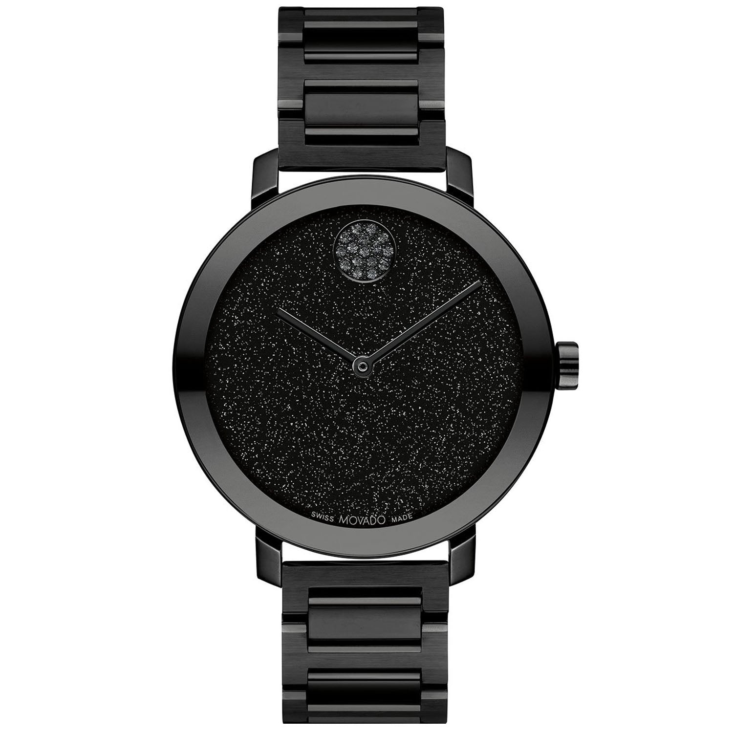 

Женские часы Movado с ярким черным циферблатом