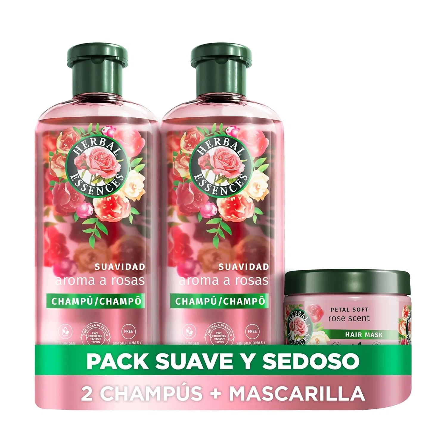 Шампунь и маска с ароматом розы от Herbal Essences, 2 x 350 мл + 500 мл Herbal Essences