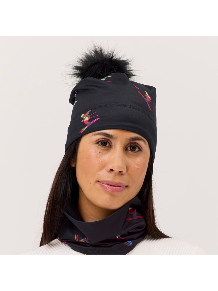 

Krimson Klover Иллюстрированная шапка-бини в черном цвете для любителей лыжного спорта