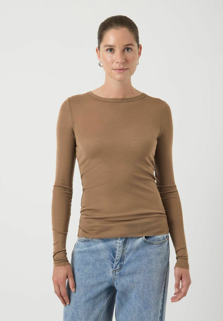 

Топ YAS Long sleeved top, Pine Bark/Light Brown