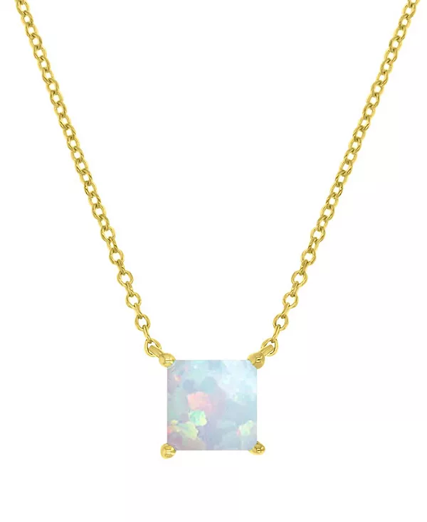 

Ожерелье с подвеской-солитером из выращенного в лаборатории опала квадратной огранки 18 дюймов (5/8 карата) Macy'S, gold