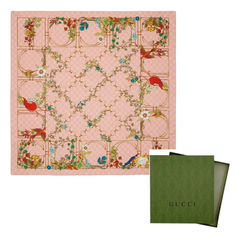 

GUCCI Шарф с цветочным принтом, Pink