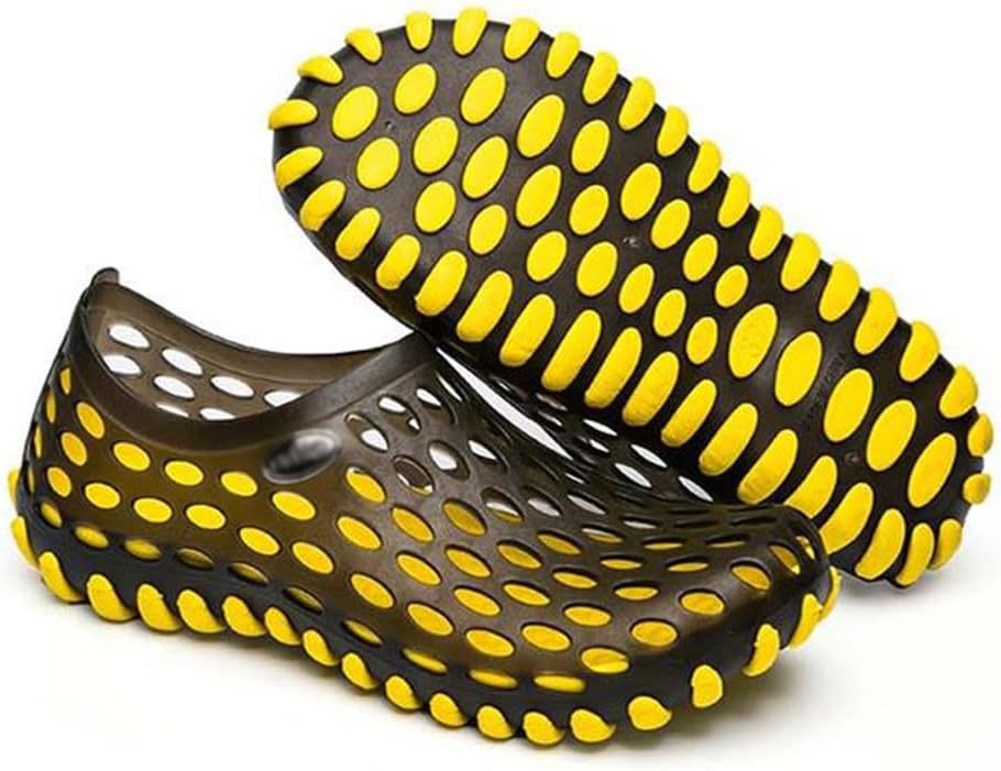 

Мужские пляжные туфли, водонепроницаемые сандалии для душа, дышащие сандалии, легкие сандалии, сандалии с отверстиями, дышащие спортивные сандалии для дома и улицы Bydzkj, желтый