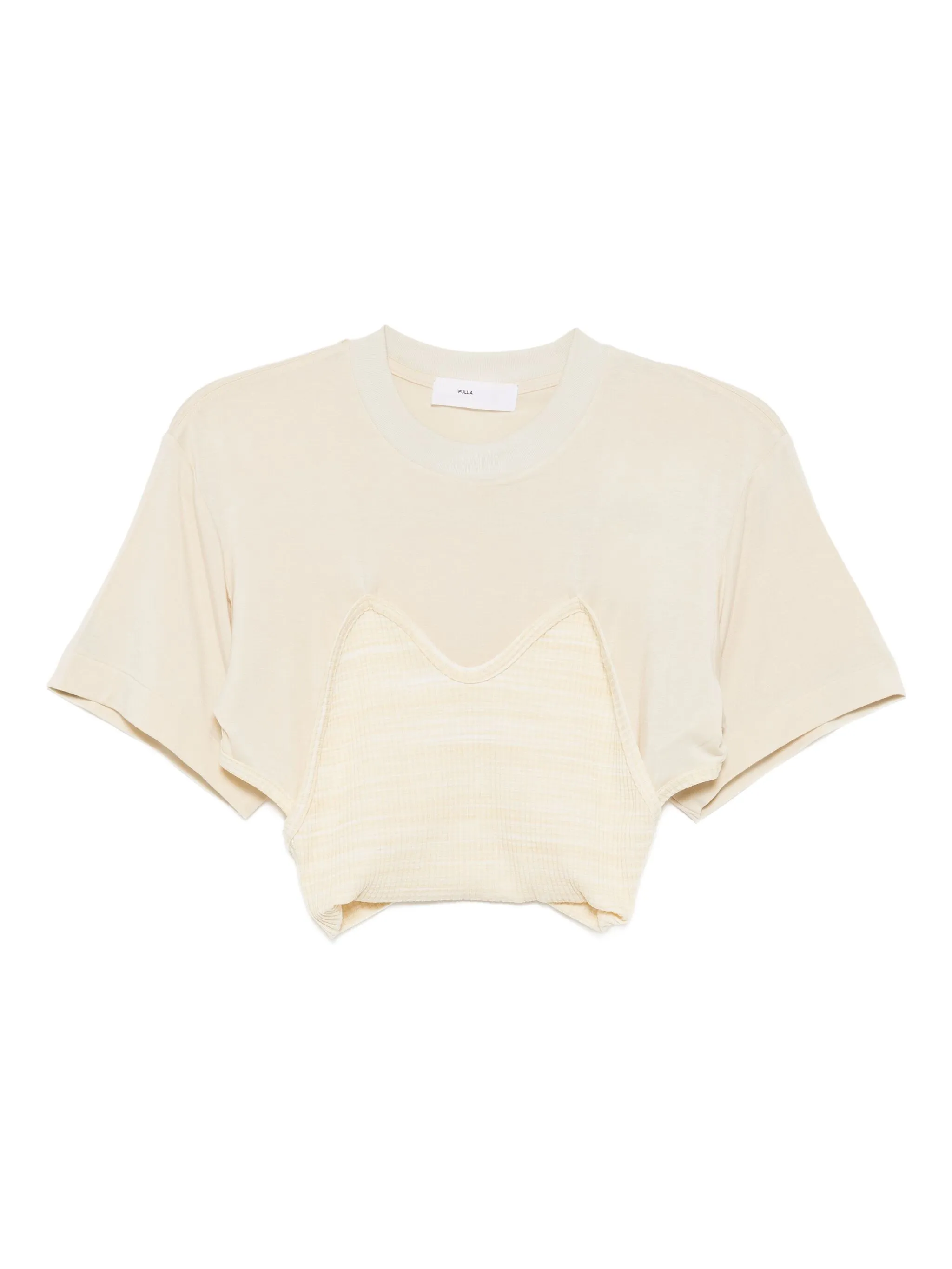 

Многослойная укороченная футболка Toga, кремовый