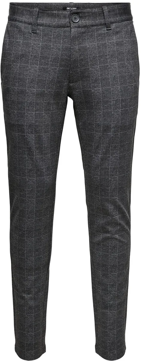 

Брюки-чиносы ONLY & SONS "MARK CHECK PANTS", черный