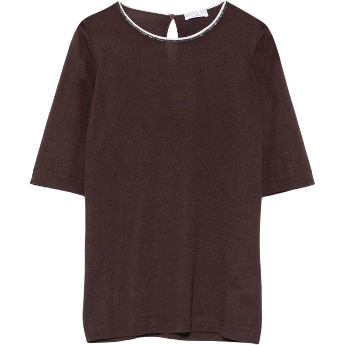 

Футболка с коротким рукавом Brunello Cucinelli, коричневый