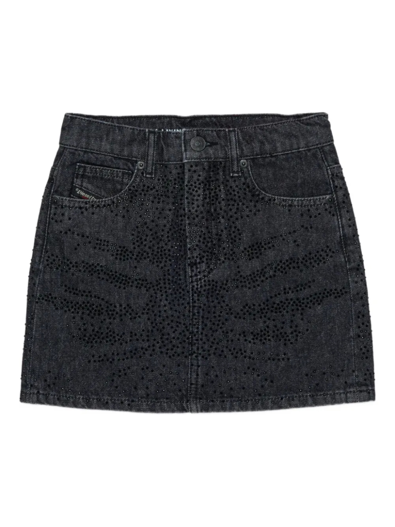 

Мини-юбка Diesel Kids из хлопка, черный