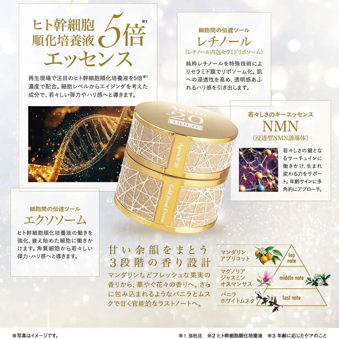 Крем для лица Mss*J — Дневной с экстрактом стволовых клеток Again No. 20 Gold Jewel Cream, 50 г — фото 4