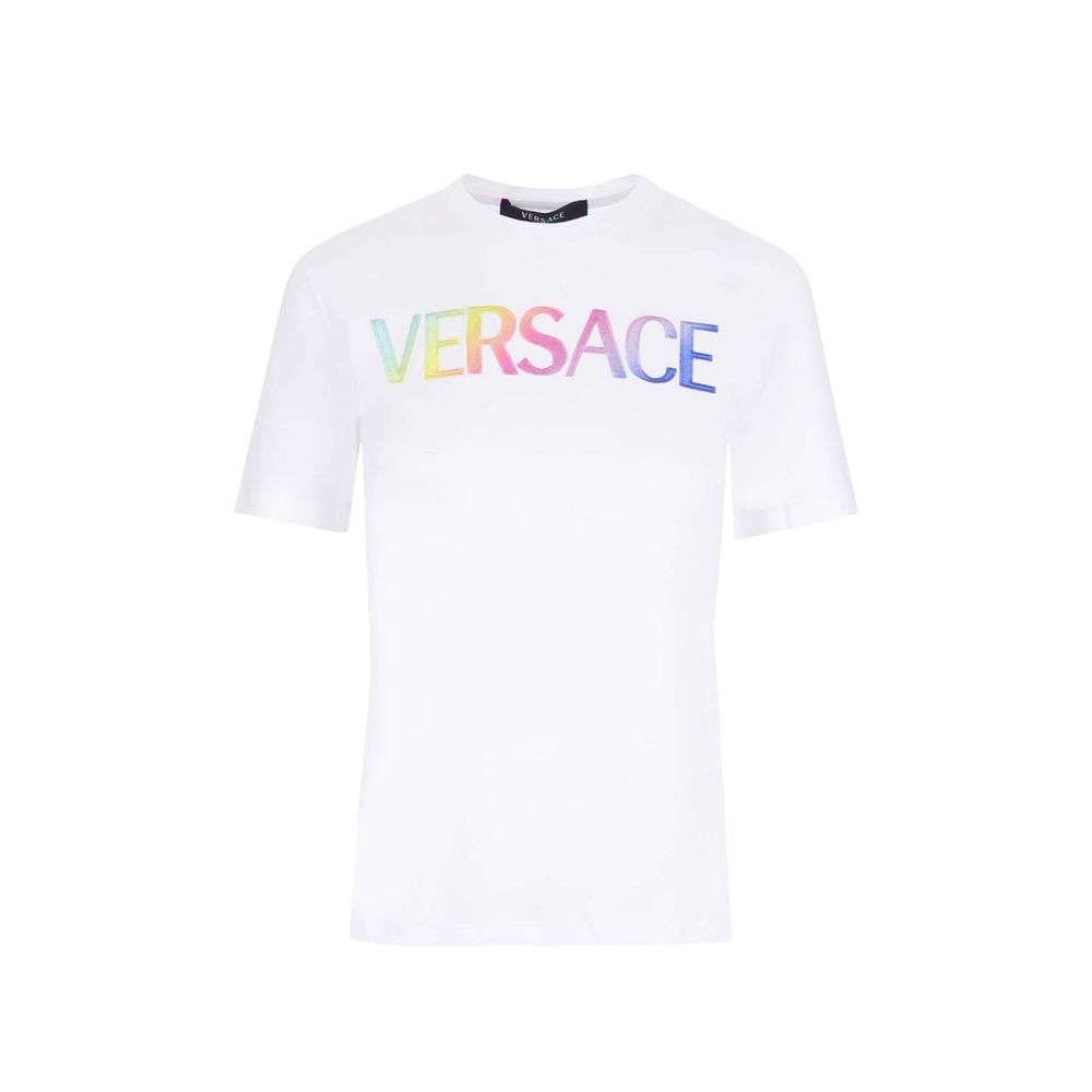 

Футболка с логотипом из хлопка Versace, белый