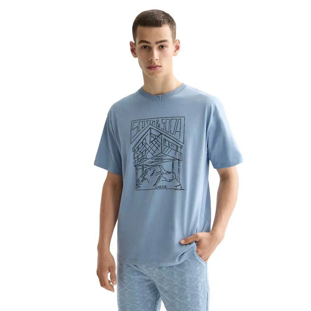 

Футболка с коротким рукавом свободного кроя с логотипом Scotch & Soda, синий