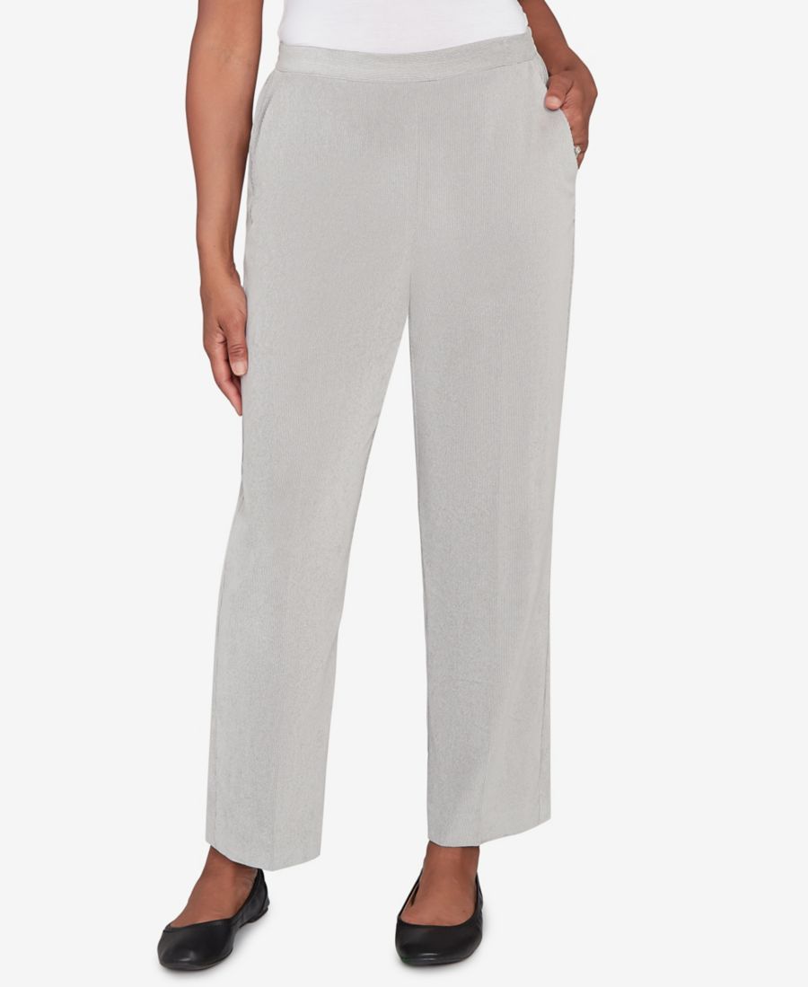 

Укороченные вельветовые брюки Stockbridge прямого кроя средней длины Alfred Dunner, Pewter