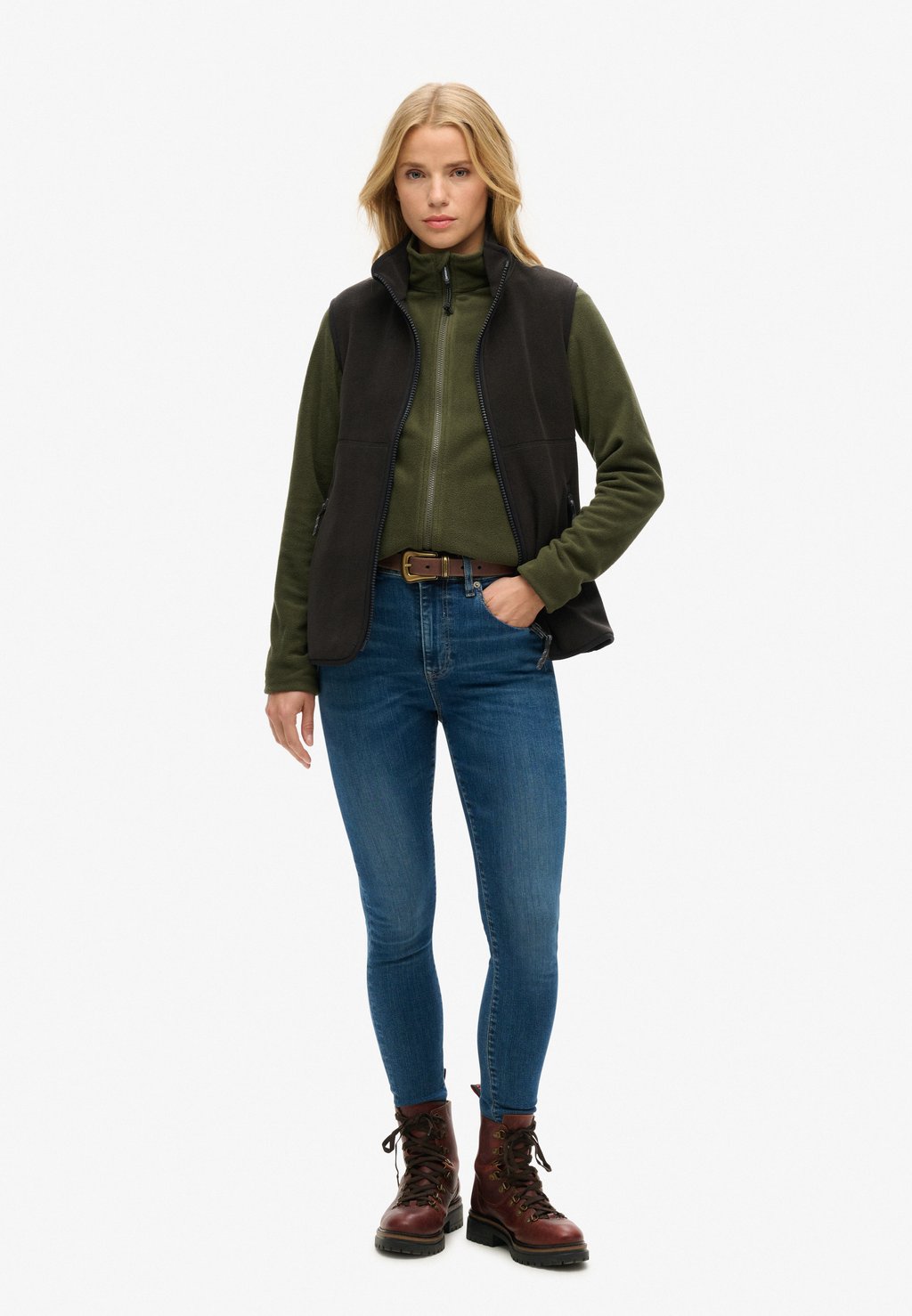 Флисовая куртка POLAR FULL ZIP Superdry, хаки — фото 2
