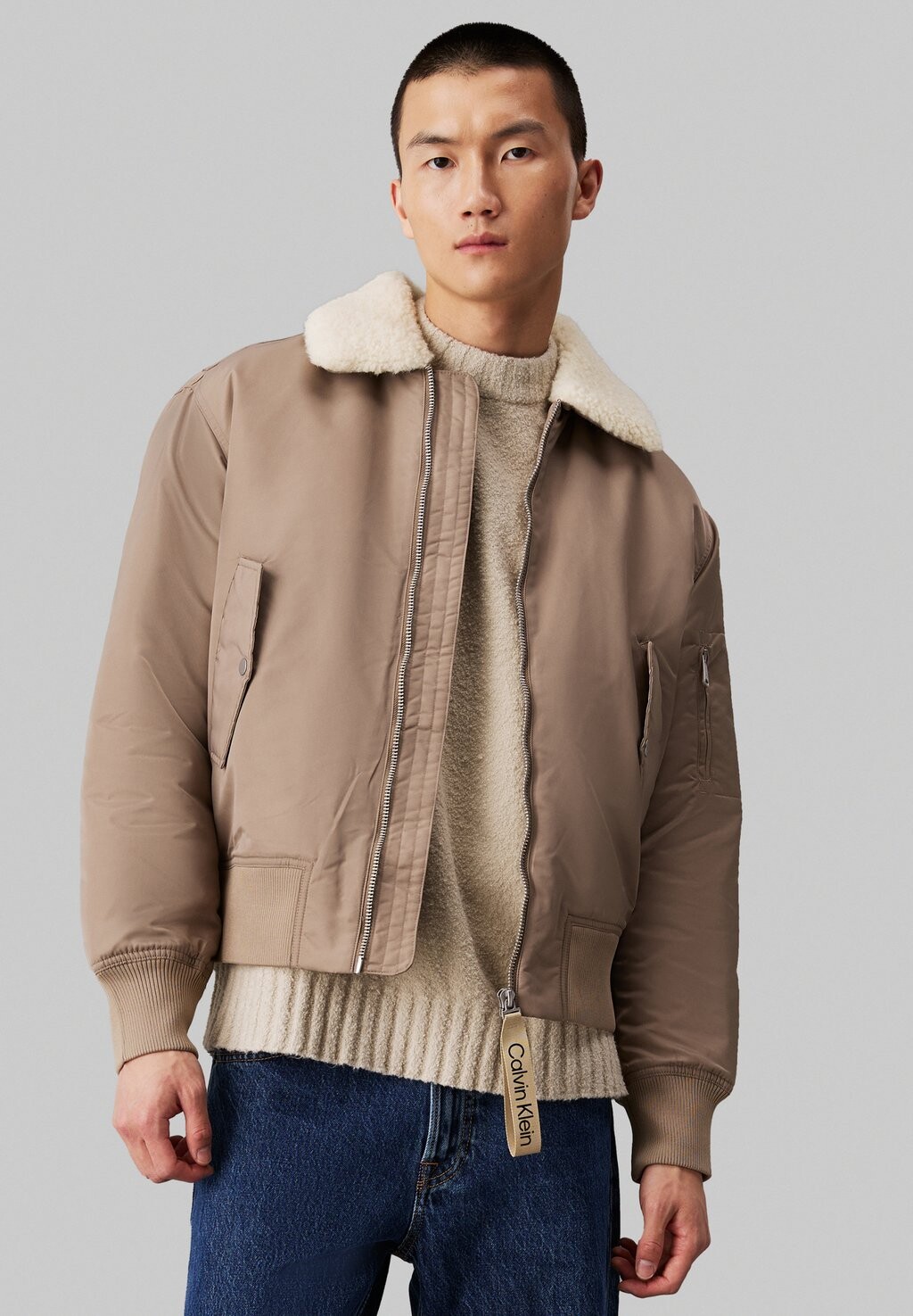

Куртка-бомбер AVIATOR JACKET Calvin Klein Jeans, светло-коричневый