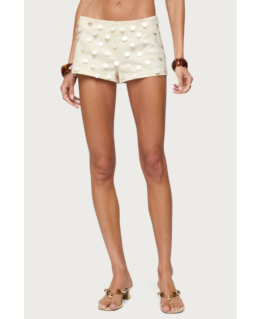 

Женские переливающиеся шорты Arielle Edikted, Cream