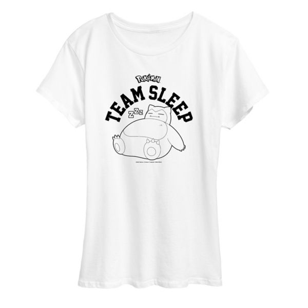 

Женская футболка Pokemon с принтом Snorlax Team Sleep Licensed Character, белый