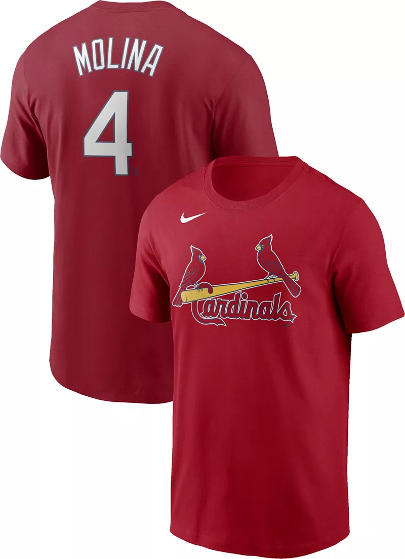 

Мужская красная футболка Nike St. Louis Cardinals Yadier Molina #4