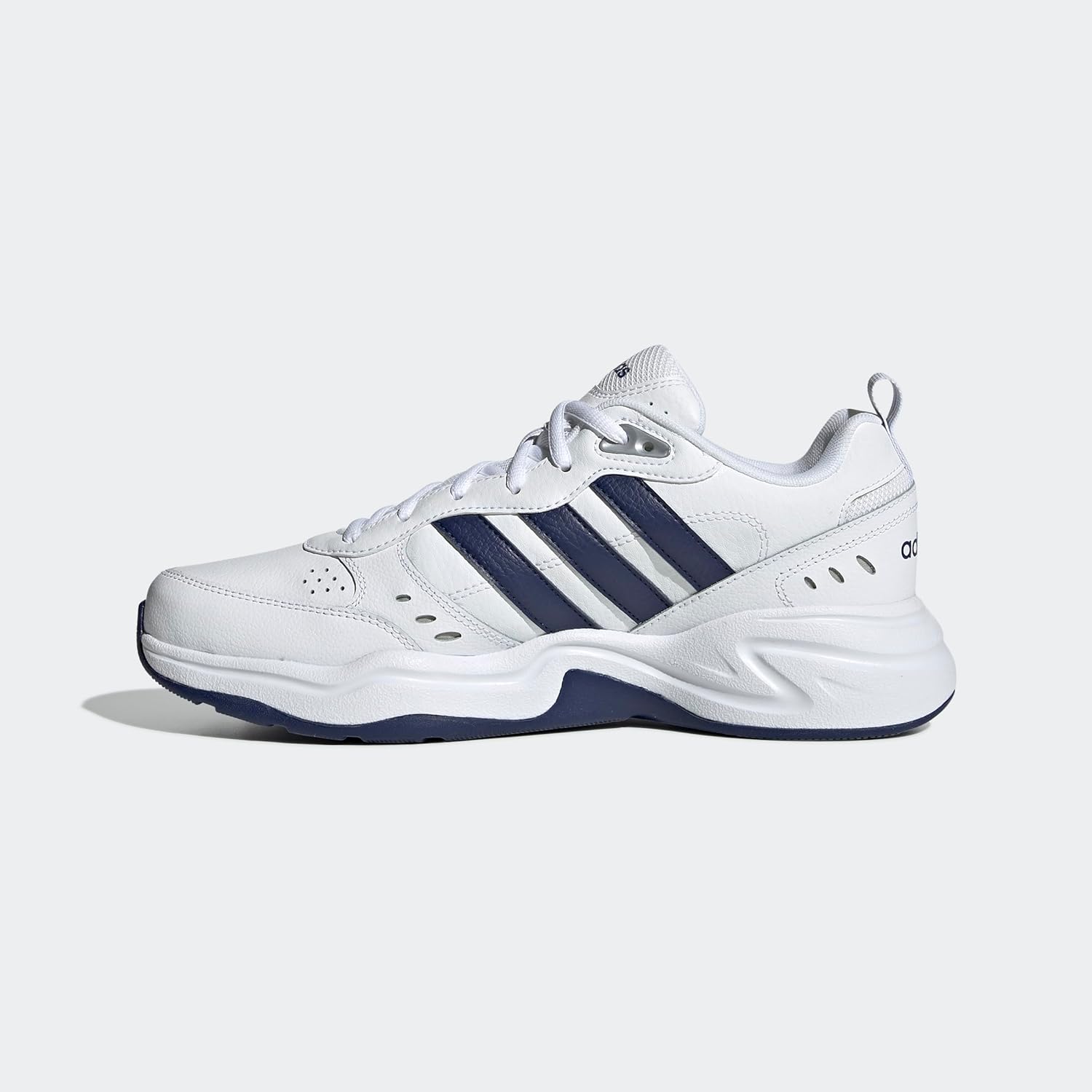 Мужские кроссовки adidas Strutter с широким облеганием для классического повседневного стиля, Blanc Bleu Foncã Argent Mat — фото 2