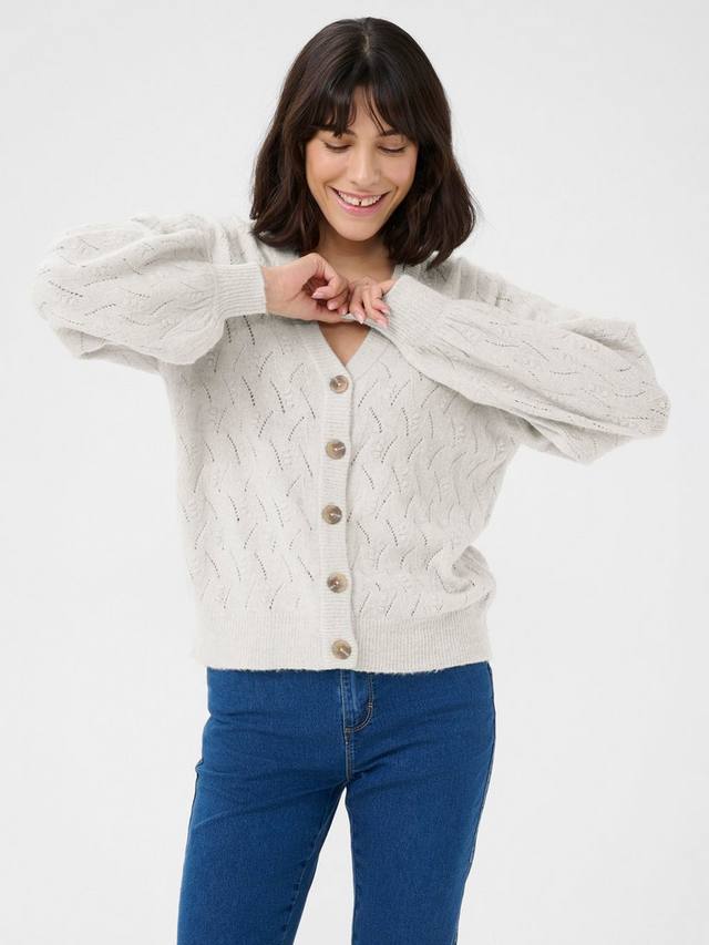 

Вязаный кардиган rita pointelle KAFFE, цвет Light Grey Melange