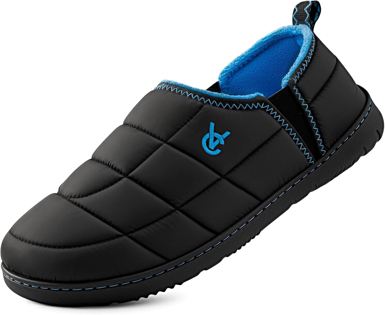 

Мужские стеганые тапочки VeraCosy с эластичными вставками и противоскользящей подошвой для улицы, черный