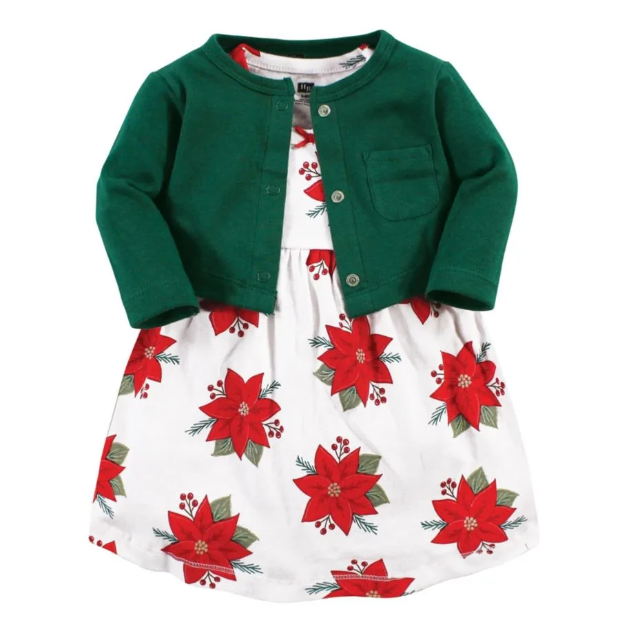 Коллекция хлопковых платьев и свитеров для девочек Hudson Baby, Poinsettia