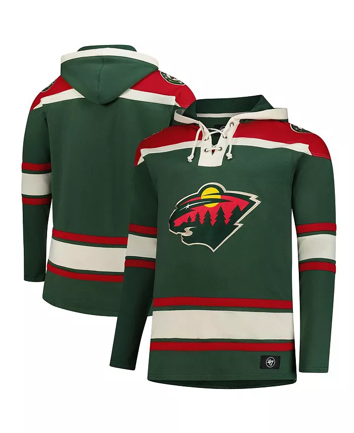 

Мужской зеленый флисовый худи с завязками Minnesota Wild Big Tall Superior Lacer '47 Brand