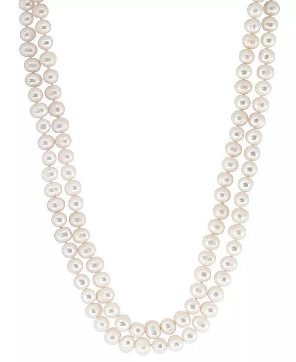 

Многослойное ожерелье-воротник Effy из пресноводного картофельного жемчуга (6-1/3 - 7-1/3 мм) длиной 19 дюймов (также доступно в белом и розовом и белом и сером цветах) Effy Collection, white