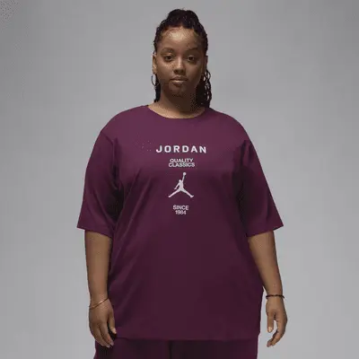 

Футболка Jordan Women's Girlfriend T-Shirt (Plus Size), цвет Bordeaux/White