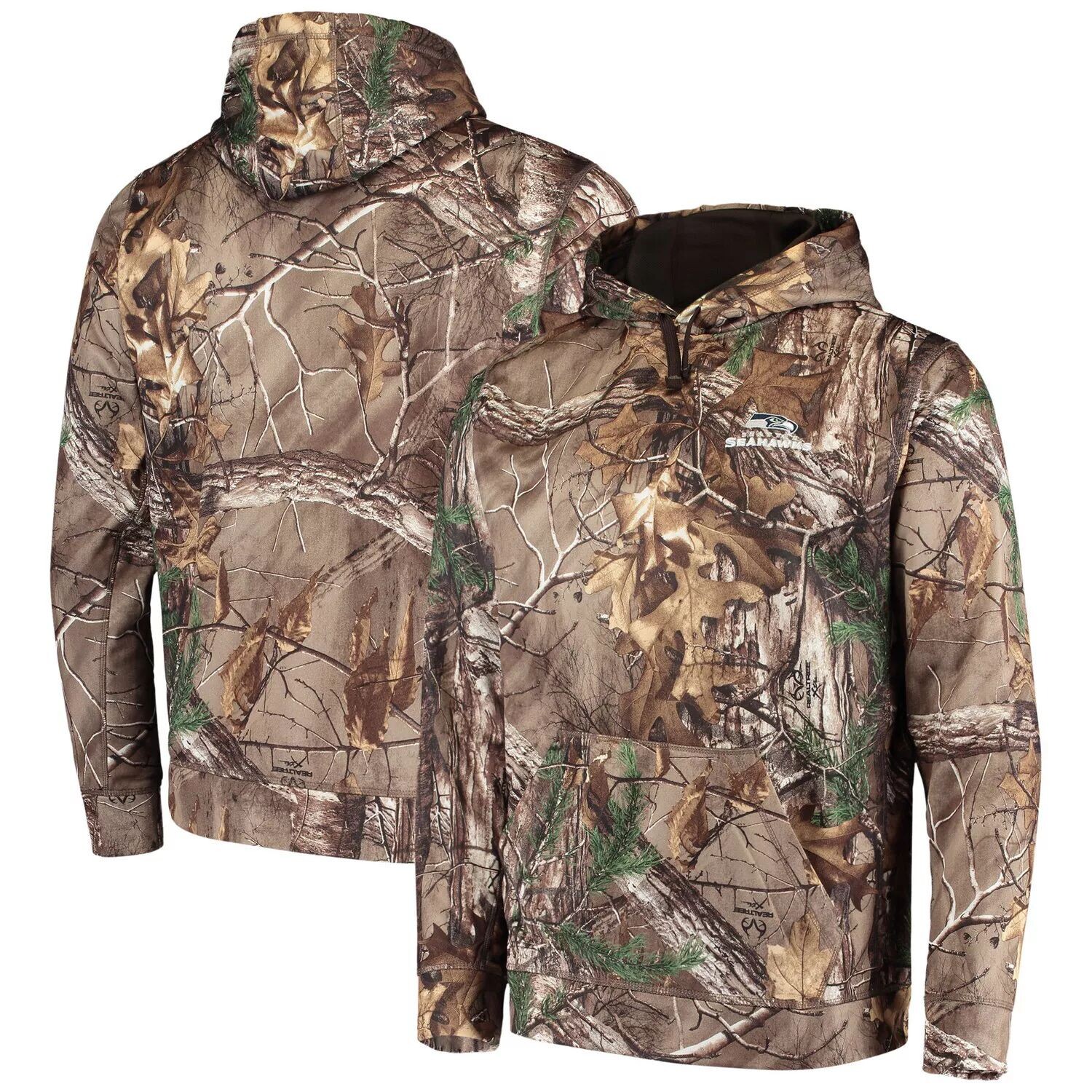 

Мужской флисовый пуловер с капюшоном Dunbrooke Realtree Camo Seattle Seahawks Circle Champion Tech