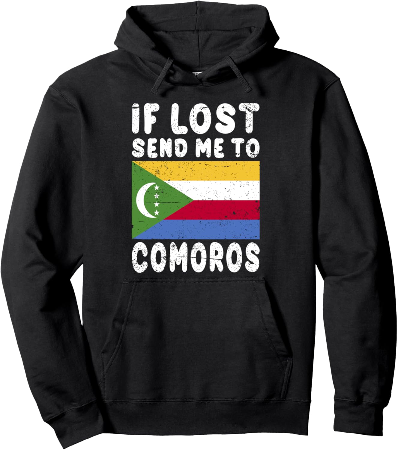 

Сувенир с флагом Коморских островов - Толстовка с надписью If Lost Me to Comoro Comoros Souvenir, черный