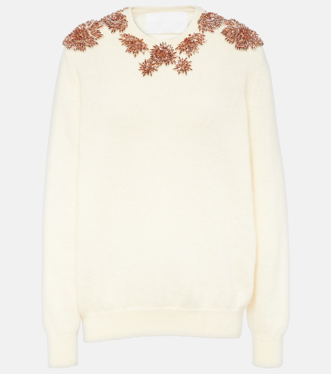 

Свитер, украшенный кристаллами Costarellos, слоновая кость