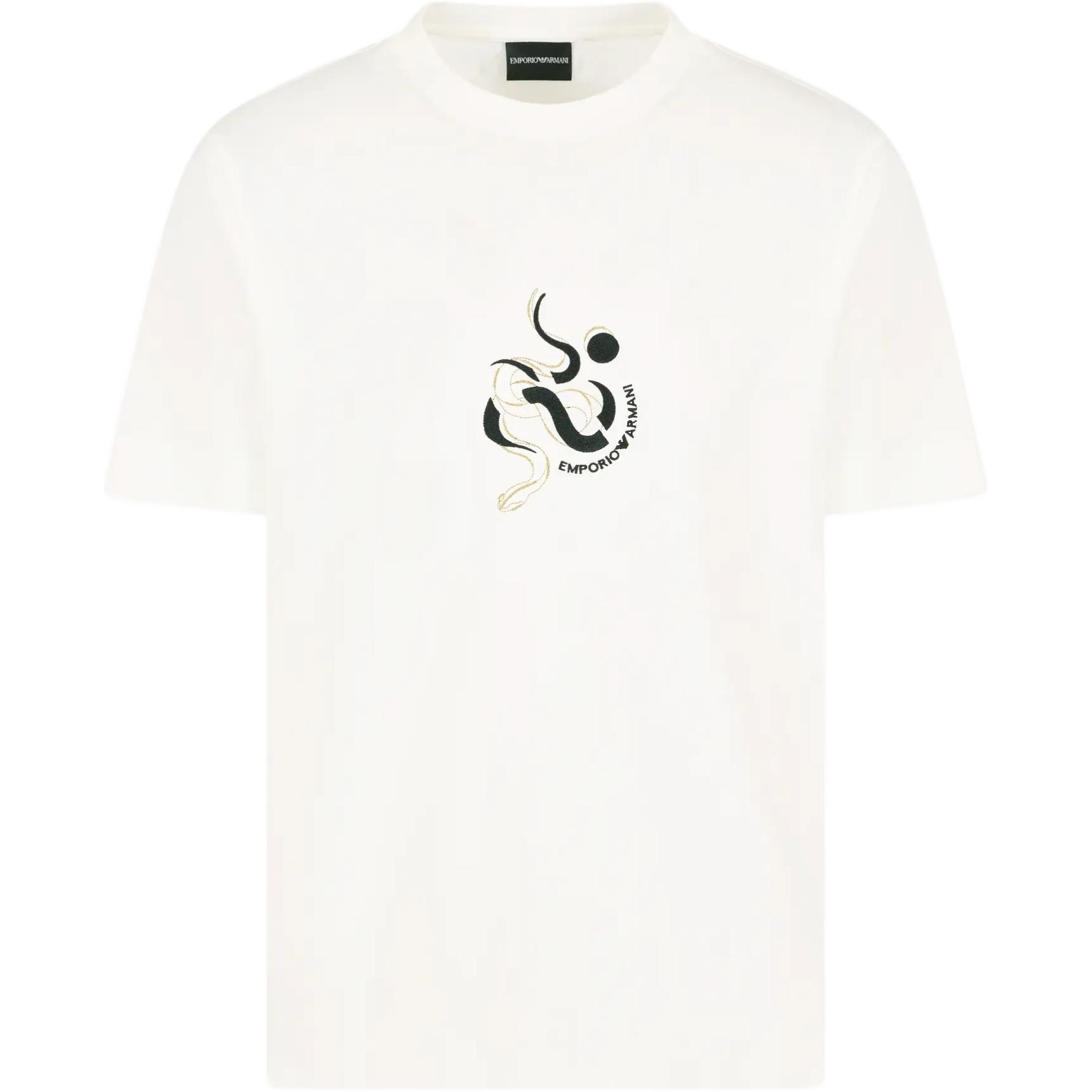 

Футболка Asv из смесового лиоцелла с вышивкой EMPORIO ARMANI, Ecru, Бежевый, Футболка Asv из смесового лиоцелла с вышивкой EMPORIO ARMANI, Ecru