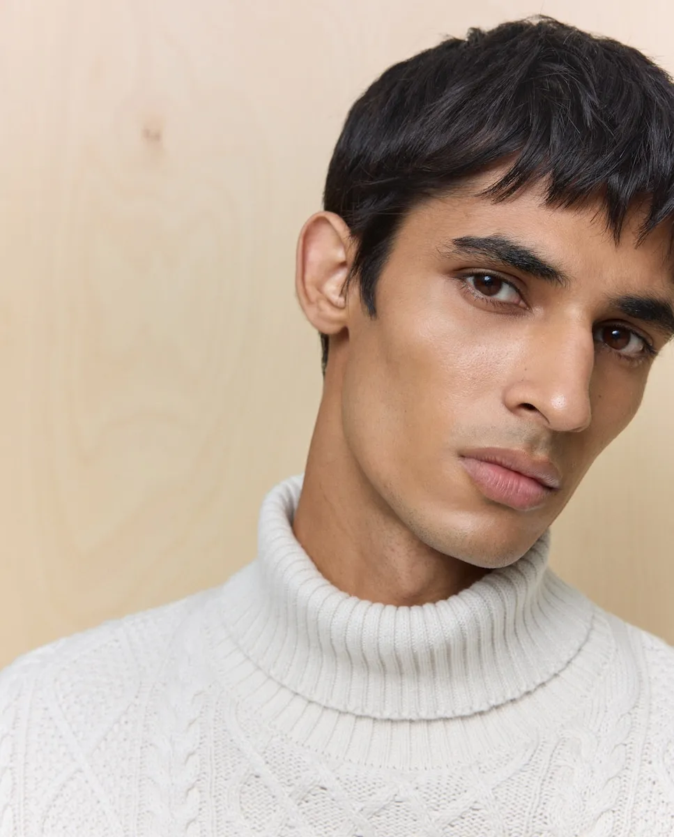 

Мужской свитер с высоким воротником Easy Wear, экрю