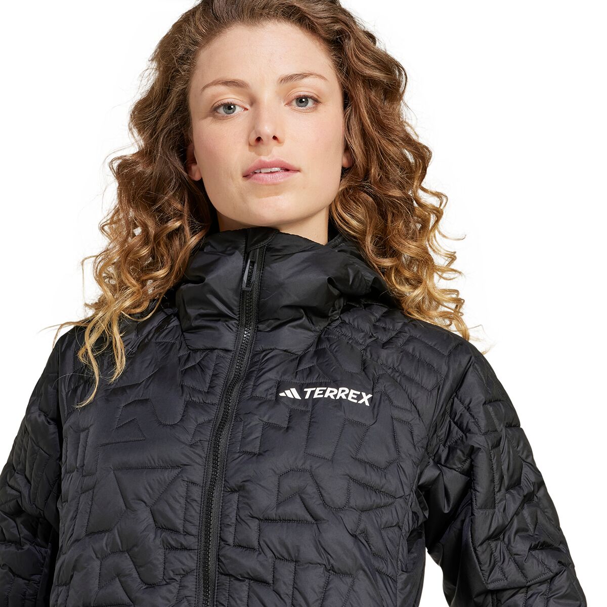Куртка с капюшоном Xperior на пуховом утеплителе Primaloft свободного кроя Adidas Terrex, черный — фото 3