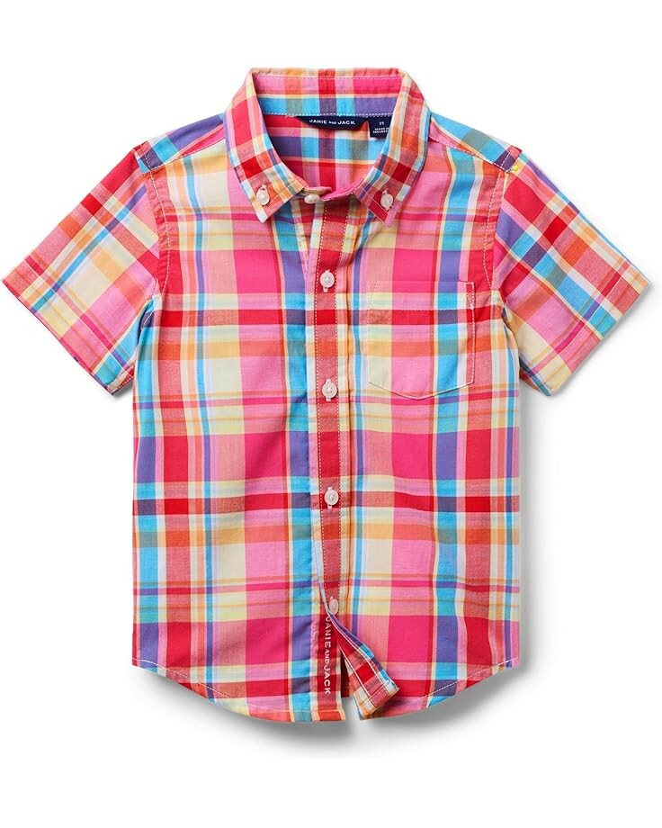 

Топ Janie and Jack Boys Madras Pink Plaid Top, цвет Pink 1