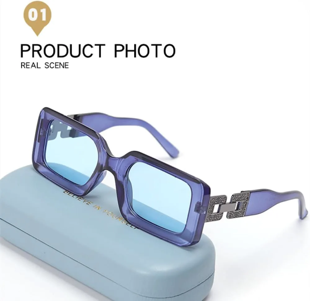 

Ретро женские и мужские солнцезащитные очки в стиле ретро, ​​модные женские очки с розовой бриллиантовой оправой и соединительными дужками, SUN189 Generic, Blue