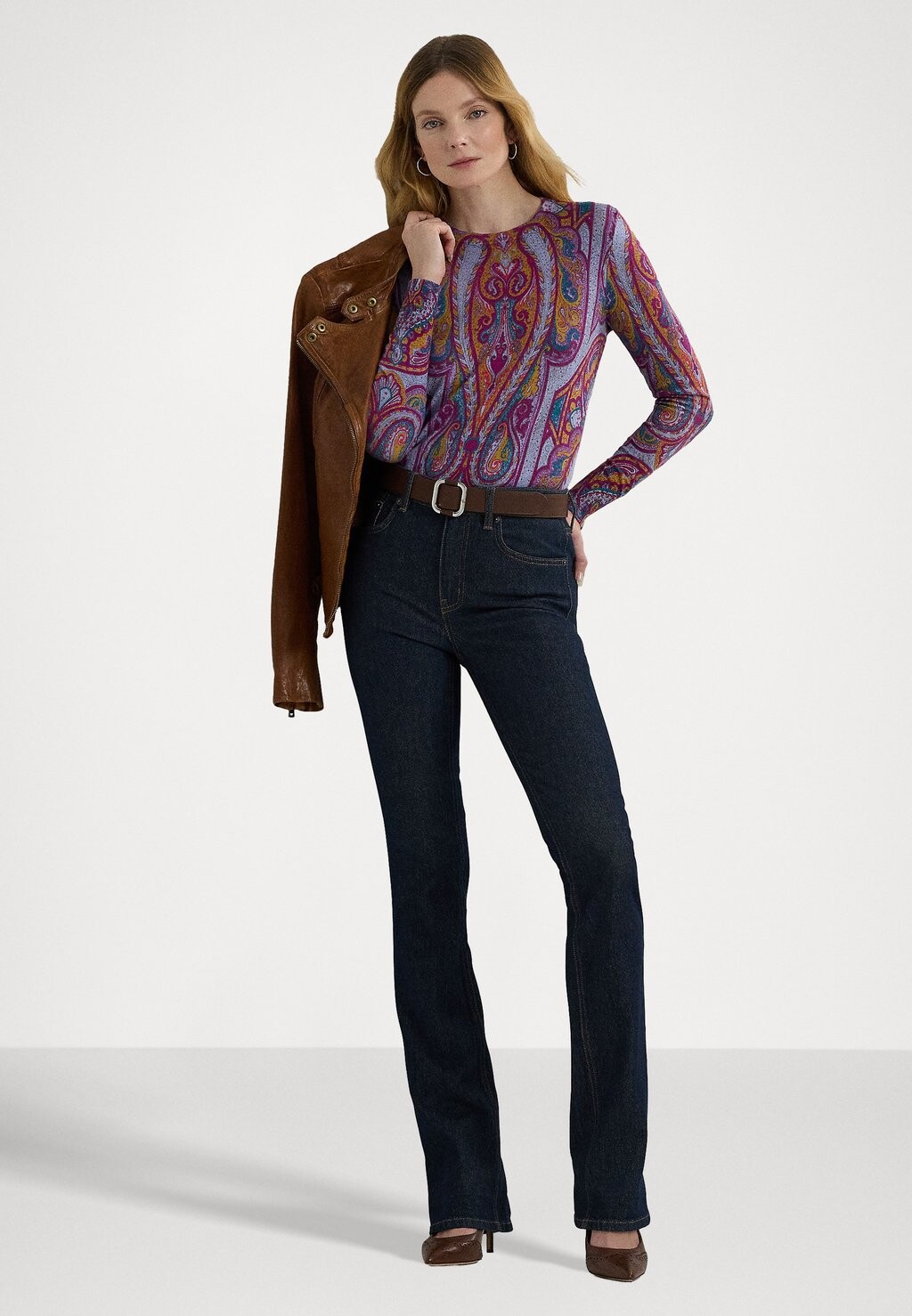 

Джемпер PAISLEY COTTON BLEND JUMPER Lauren Ralph Lauren, фиолетовый