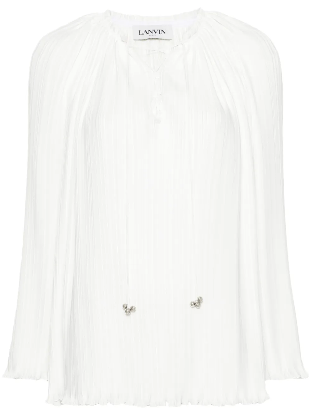 

Плиссированная блузка со шнуровкой Lanvin, белый