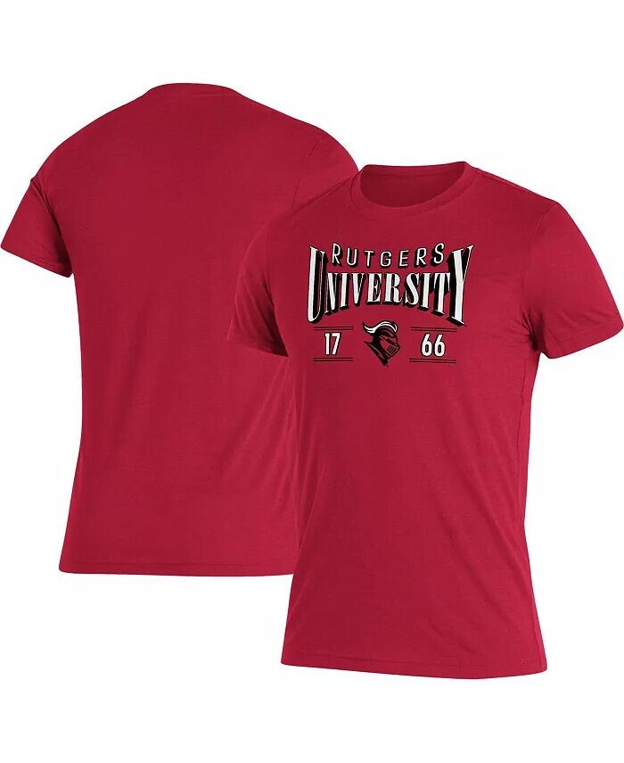 

Мужская футболка Scarlet Rutgers Scarlet Knights Along The Shadow Tri-Blend Adidas