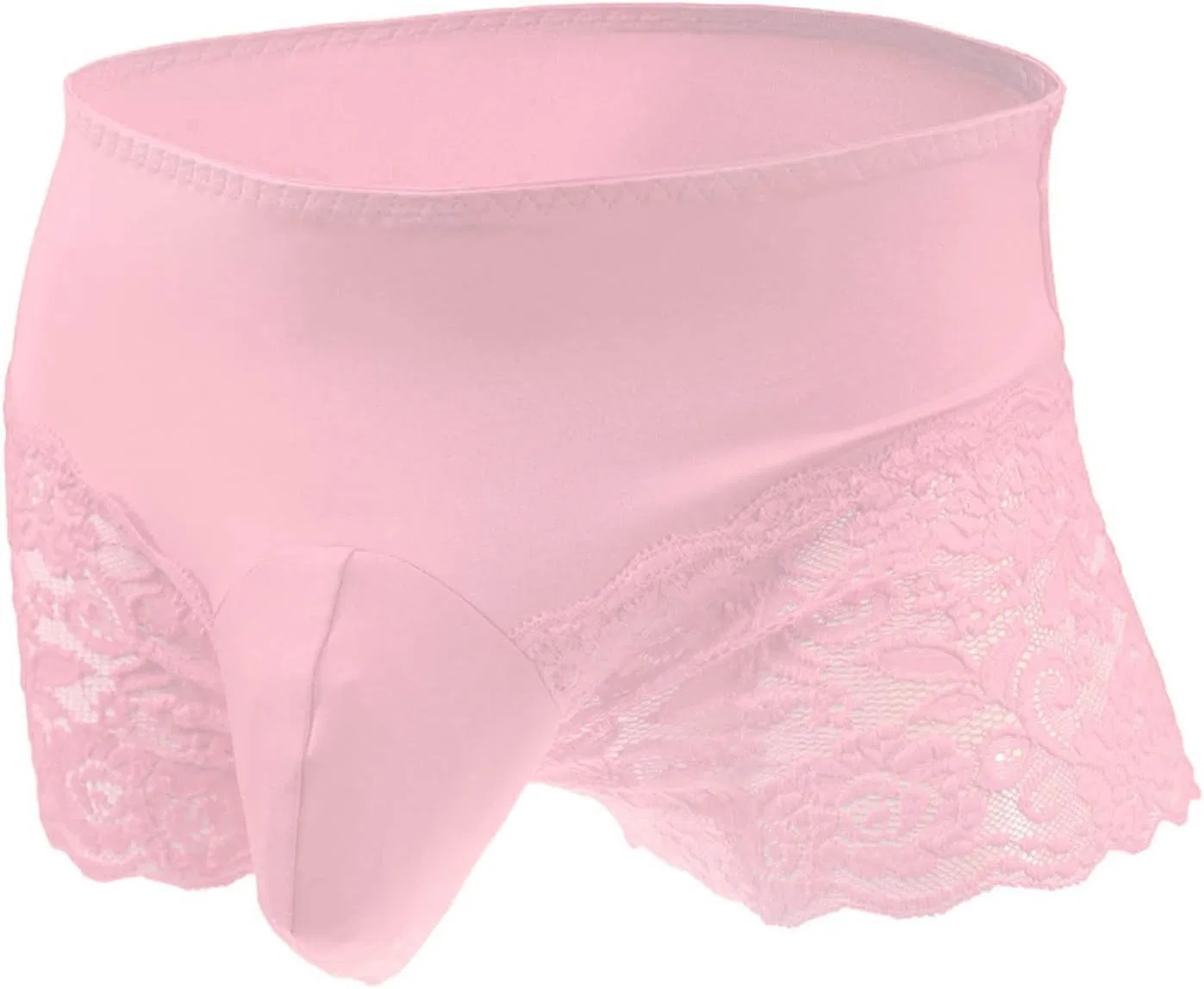 Боксеры кружевные с прозрачными бедрами, Pink