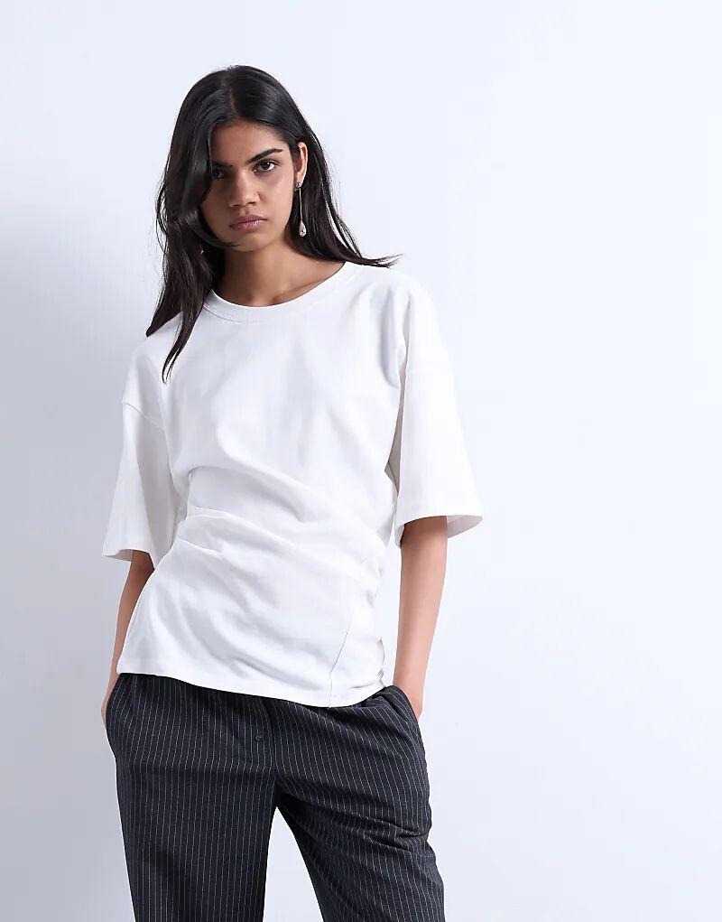 

Футболка Topshop с перекрученной отделкой цвета слоновой кости