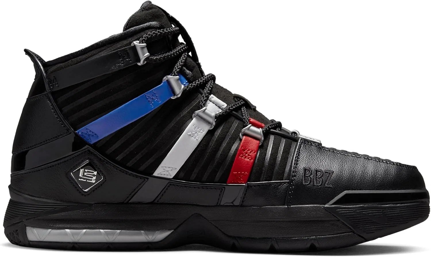 Мужские баскетбольные кроссовки Nike Zoom Lebron III Qs, Black 001 — фото 4