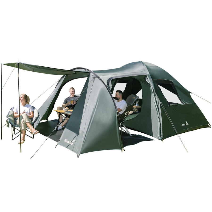 

SKANDIKA Купольная палатка Västervik 5 - палатка для кемпинга 5 чел. - 1 каюта - 3 входа