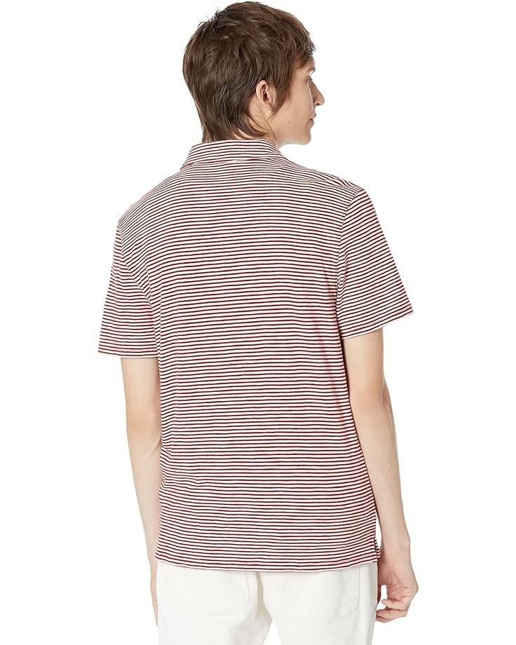 

Поло Vince Slub Stripe Short Sleeve Polo, цвет Off-White/Vermouth