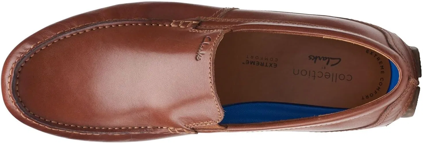 Мужские мокасины Clarks Markman Plain Drivers Slipper, Dark Tan Leather — фото 4