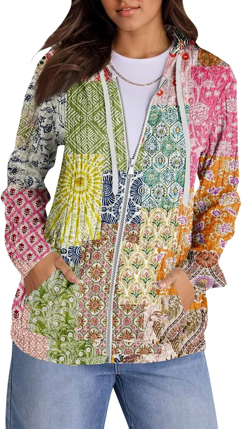 Женская кофта на молнии с капюшоном, хлопковая, B Pink — фото 2