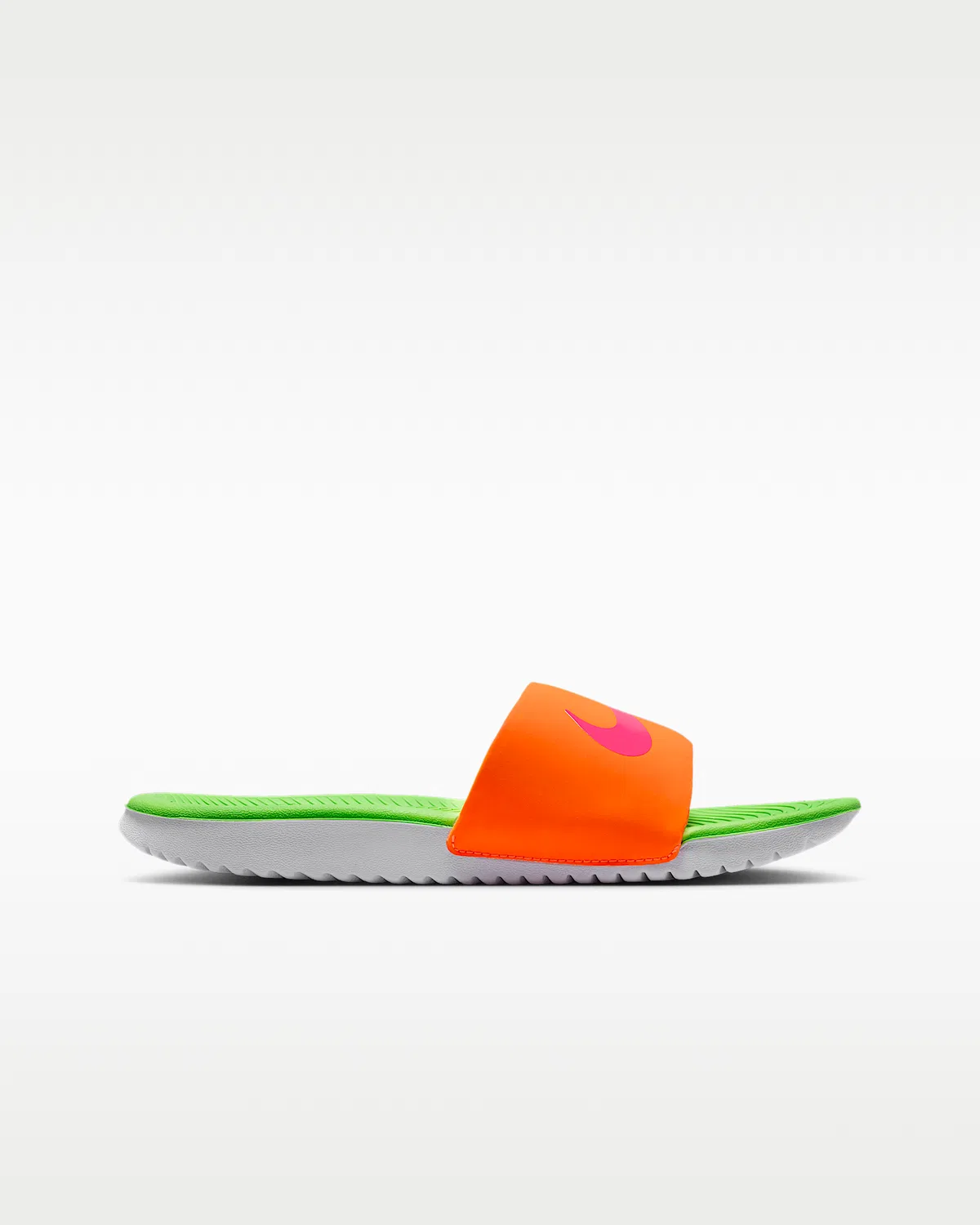 Детские слайды Nike Kawa, Total Orange/Green Strike/White/Hyper Pink — фото 4