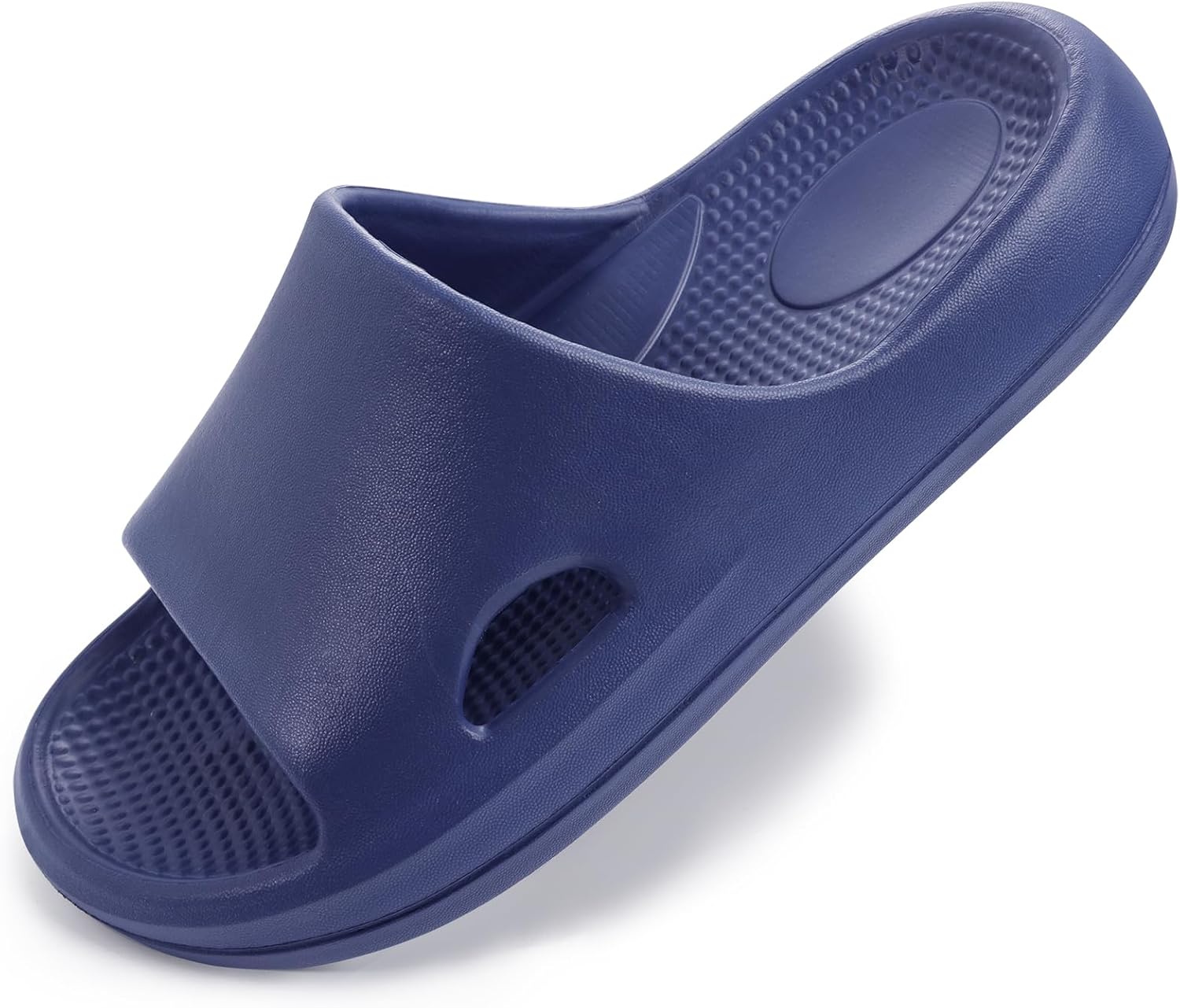 

Домашние тапочки-подушечки YURTKUMAS для женщин и мужчин, сандалии-облака из ЭВА с противоскользящей подошвой, мягкие тапочки для душа с толстой подошвой и поддержкой свода стопы, мужские сандалии, супермягкие домашние тапочки-подушечки, синий